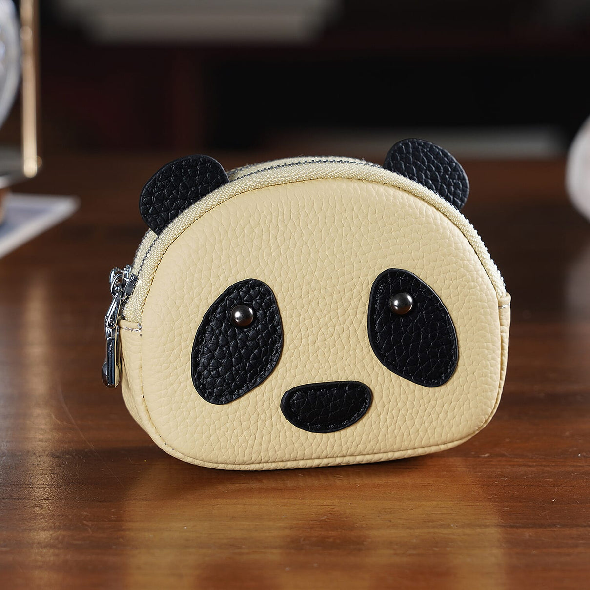 Genuine Leather Panda Pattern Wallet - Yellow 8411772 2
