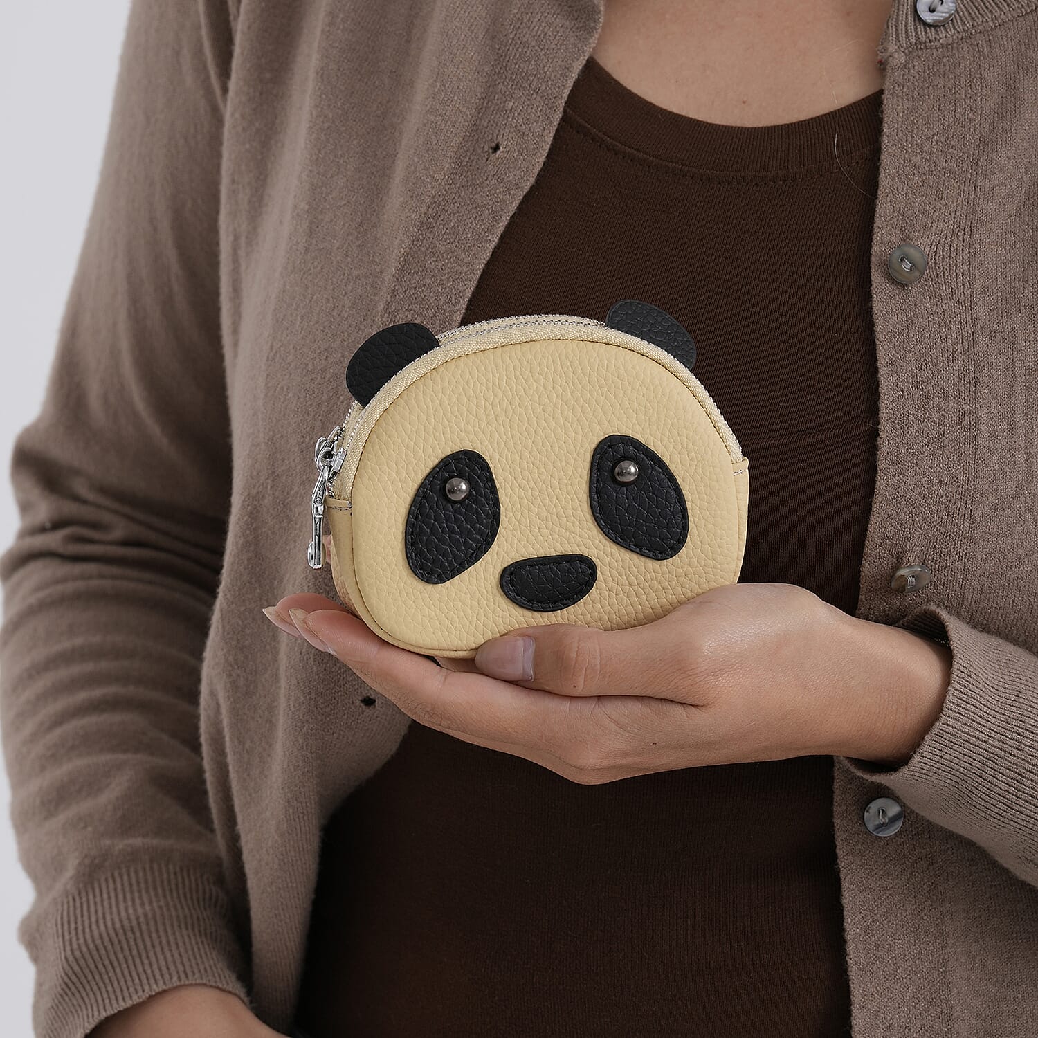 Genuine Leather Panda Pattern Wallet - Yellow 8411772 4