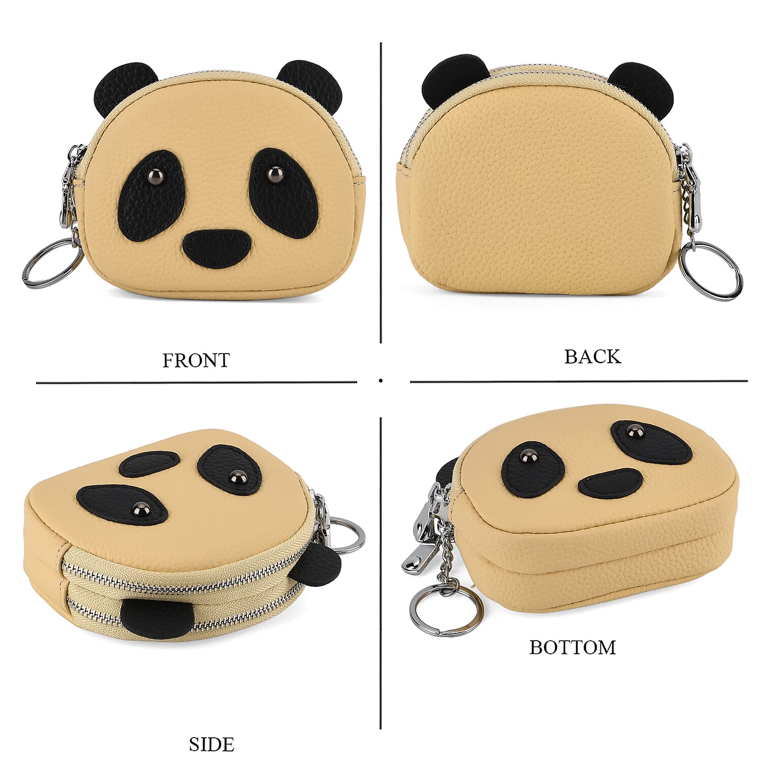 Genuine Leather Panda Pattern Wallet - Yellow 8411772 5