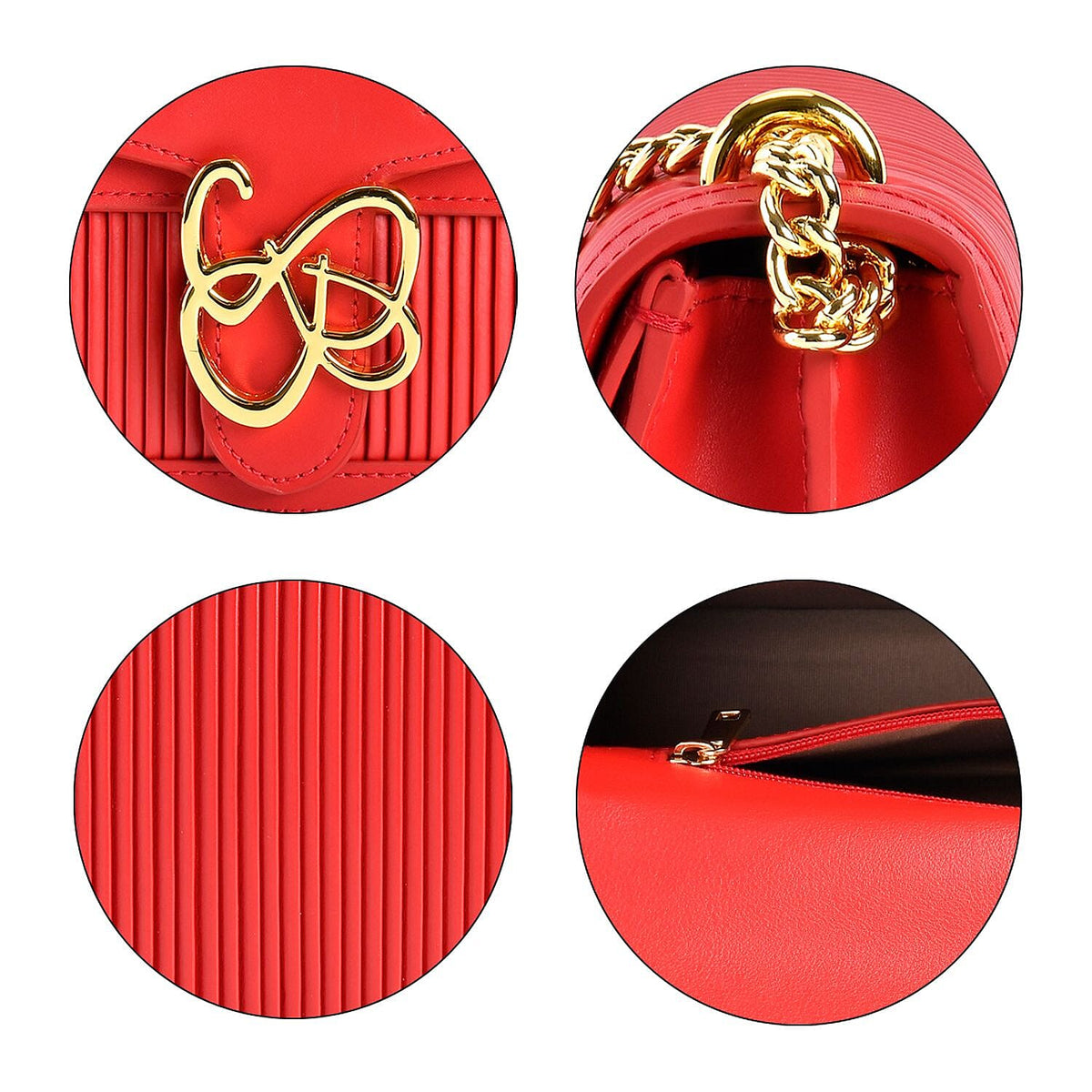 Genuine Leather Pleated Crossbody Bag (Size 23x7x14 cm) 7618836 5