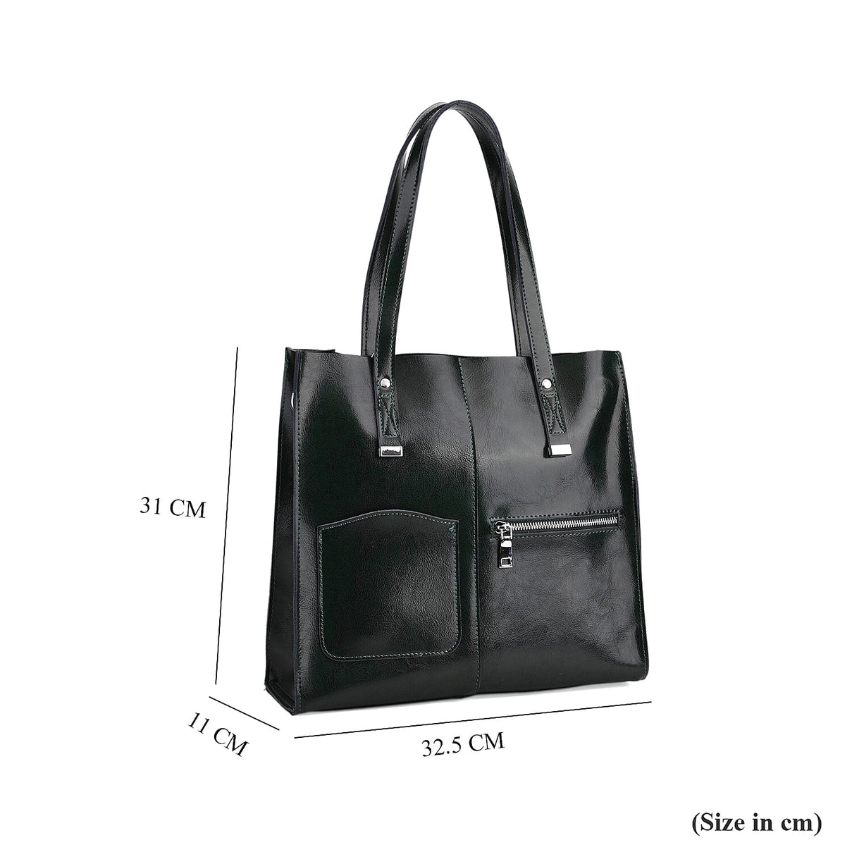 Sumptuous quality 100% Genuine Leather LARGE Tote Bag with Shoulder Strap - Green 8027421 7