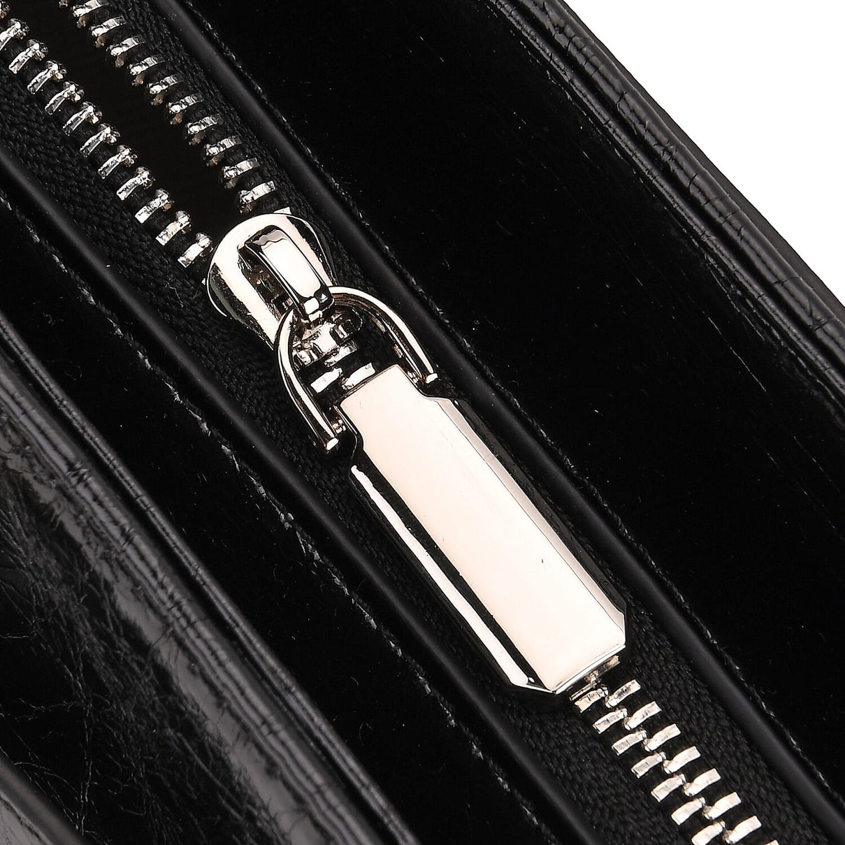 Genuine Leather Belt Buckle Design Rectangular Handbag - Black 8165527 6
