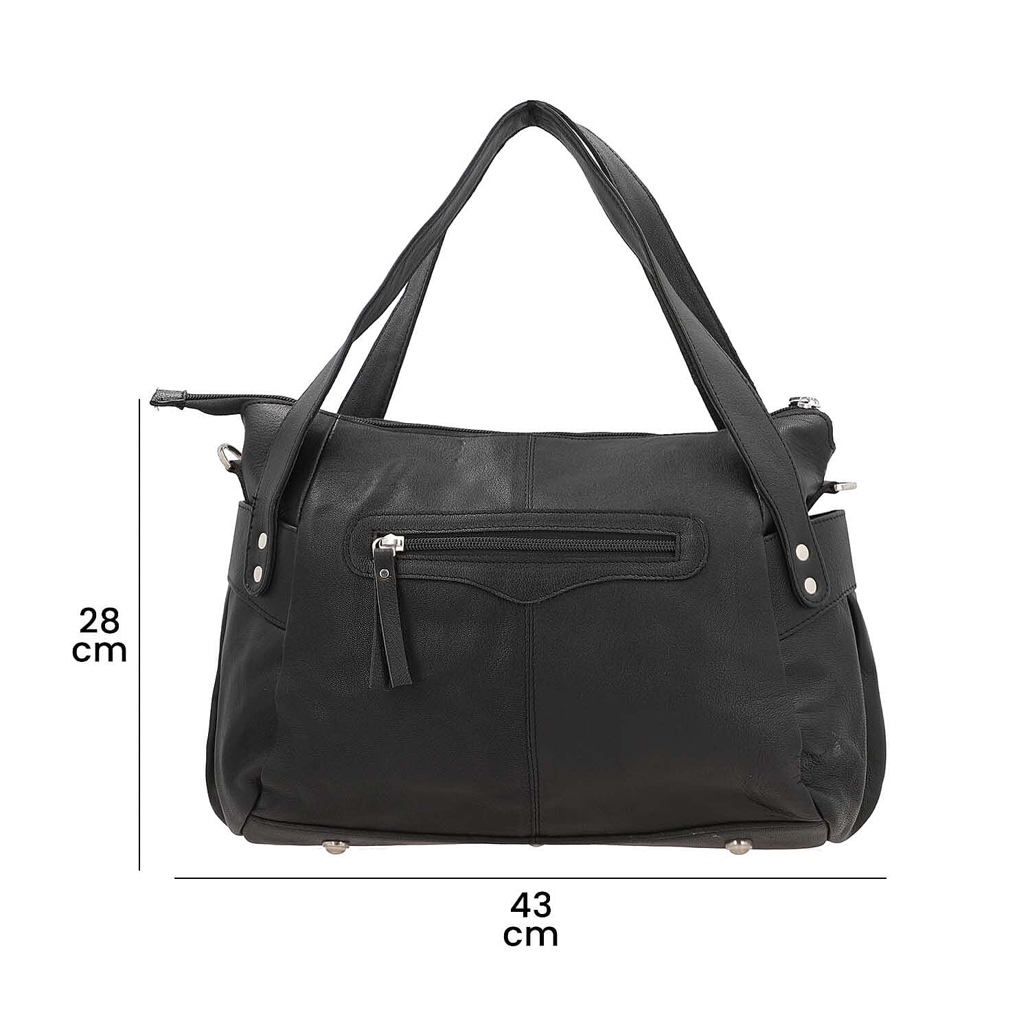 Leather Shoulder Bag (Size 17x11x3 ) - Black 2760526 7