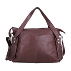 Leather Shoulder Bag (Size 17x11x3 ) - Burgundy