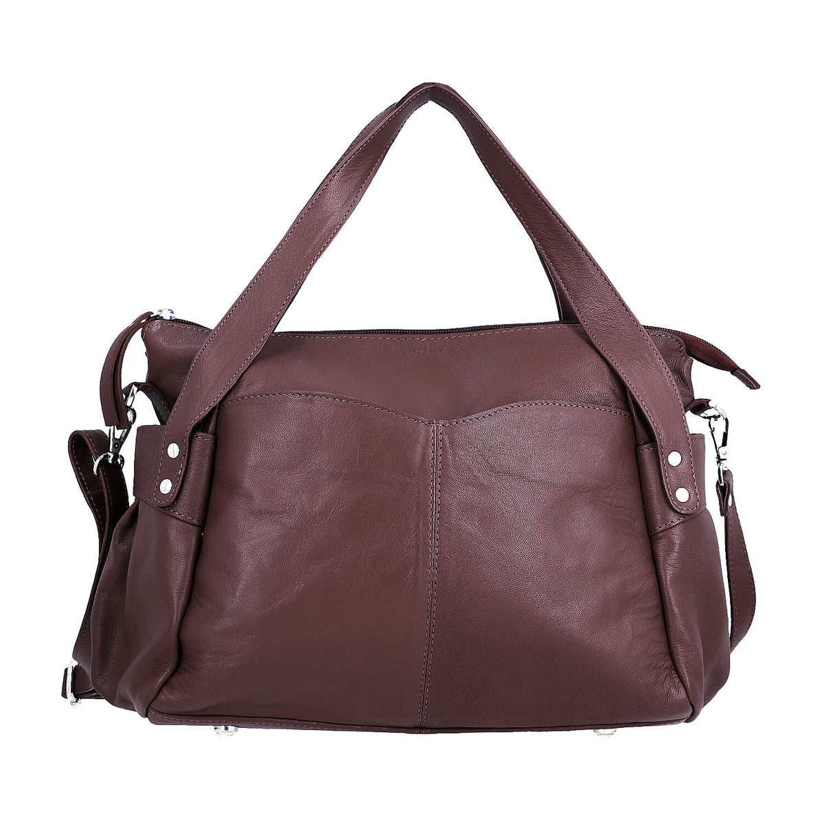 Leather Shoulder Bag (Size 17x11x3 ) - Burgundy 2760536 0