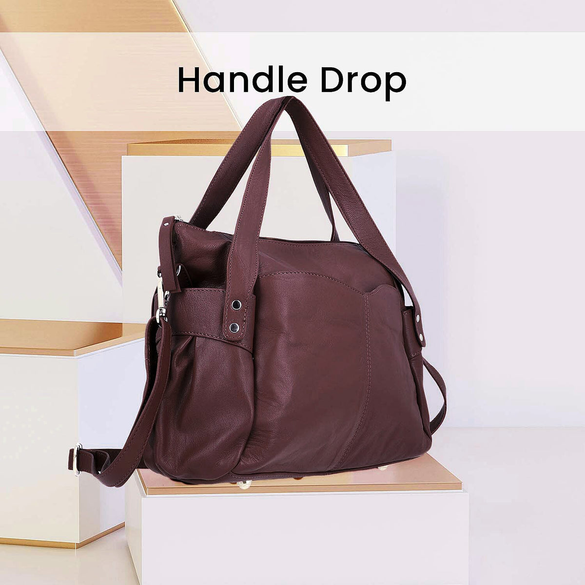 Leather Shoulder Bag (Size 17x11x3 ) - Burgundy 2760536 3