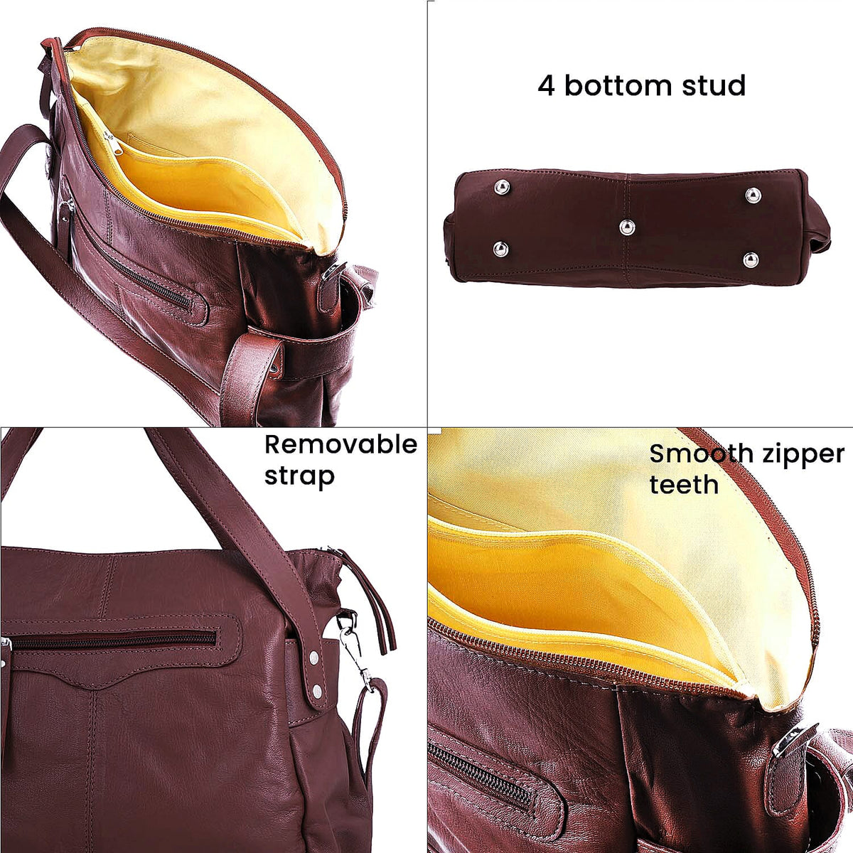 Leather Shoulder Bag (Size 17x11x3 ) - Burgundy 2760536 6