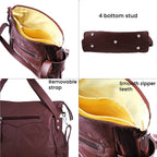 Leather Shoulder Bag (Size 17x11x3 ) - Burgundy