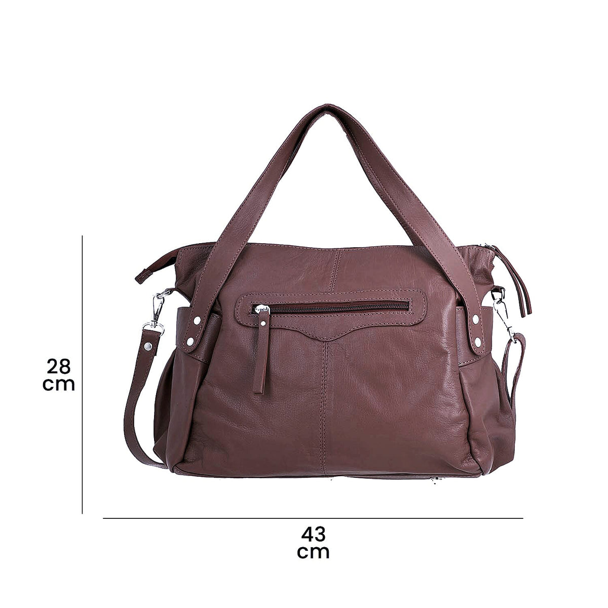 Leather Shoulder Bag (Size 17x11x3 ) - Burgundy 2760536 7