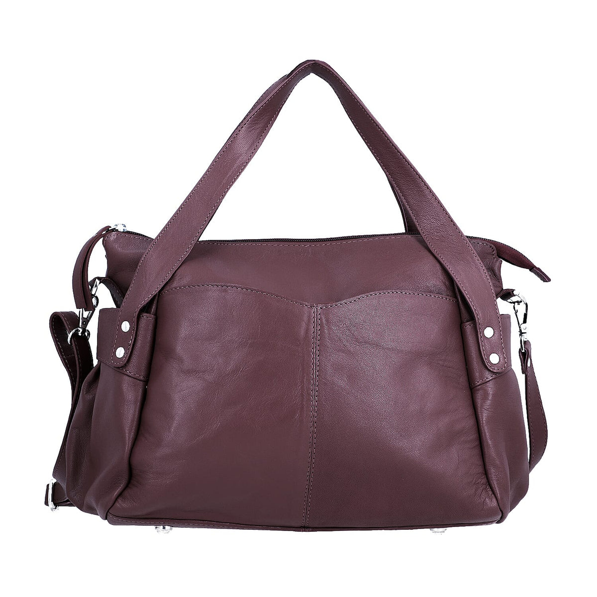 Leather Shoulder Bag (Size 17x11x3 ) - Maroon 7909498 0