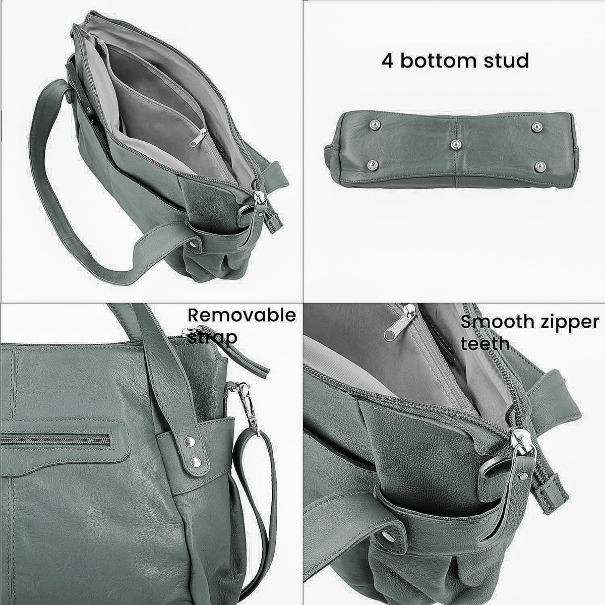 Leather Shoulder Bag (Size 17x11x3 ) - Teal 2760529 6
