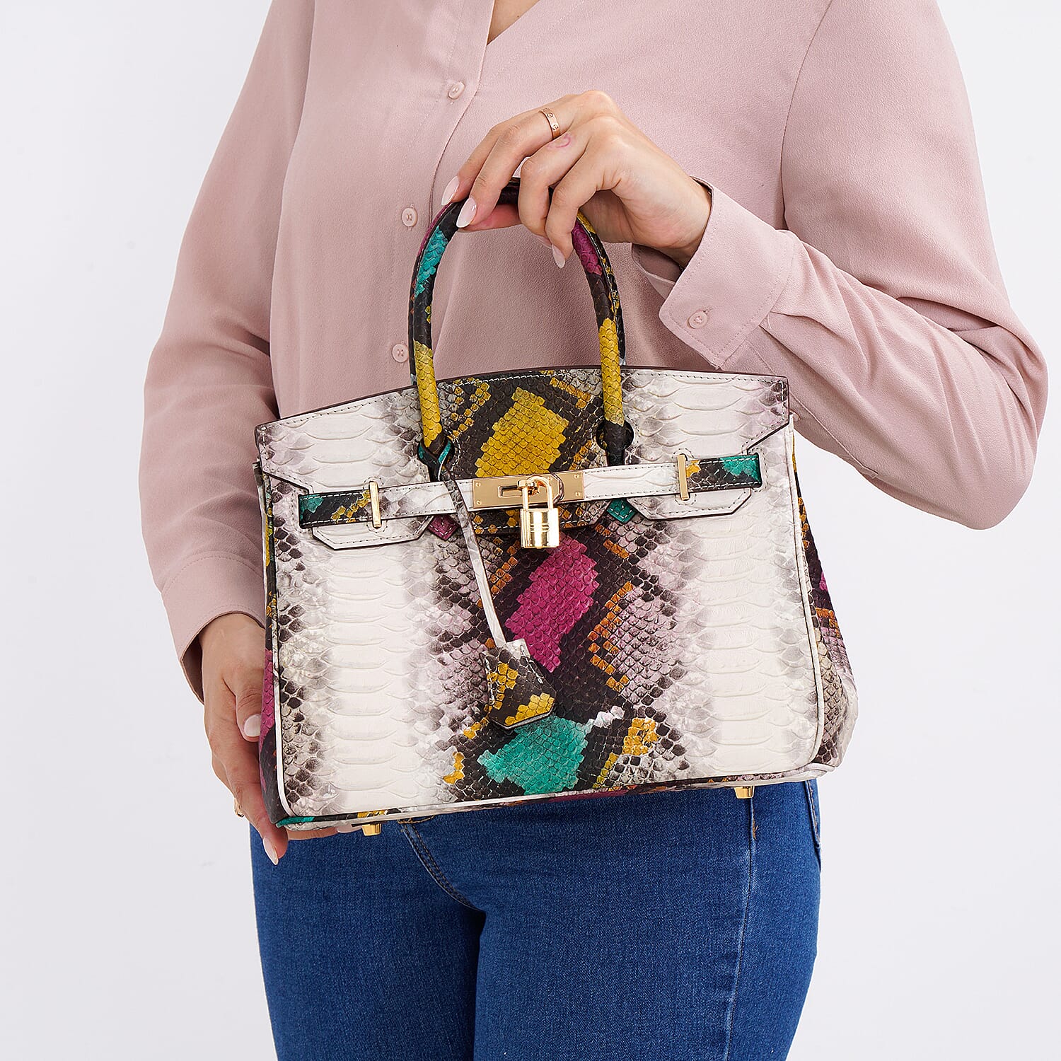100% Genuine Leather Snakeskin Pattern Crossbody Bag 7694873 3