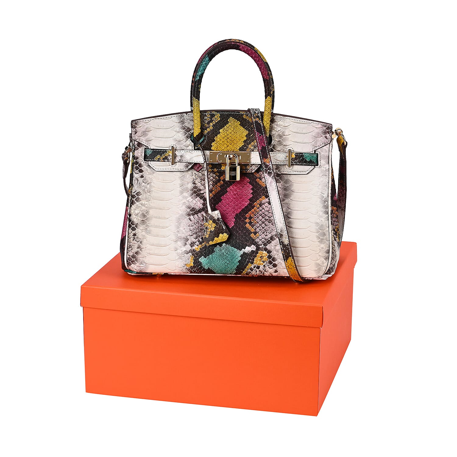 100% Genuine Leather Snakeskin Pattern Crossbody Bag 7694873 8
