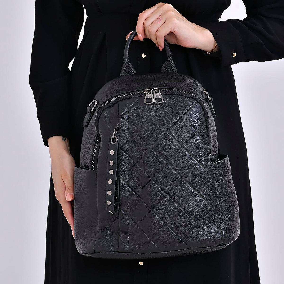 Genuine Leather Solid Backpack 7749489 2