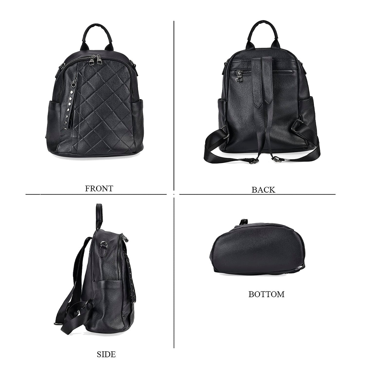Genuine Leather Solid Backpack 7749489 3