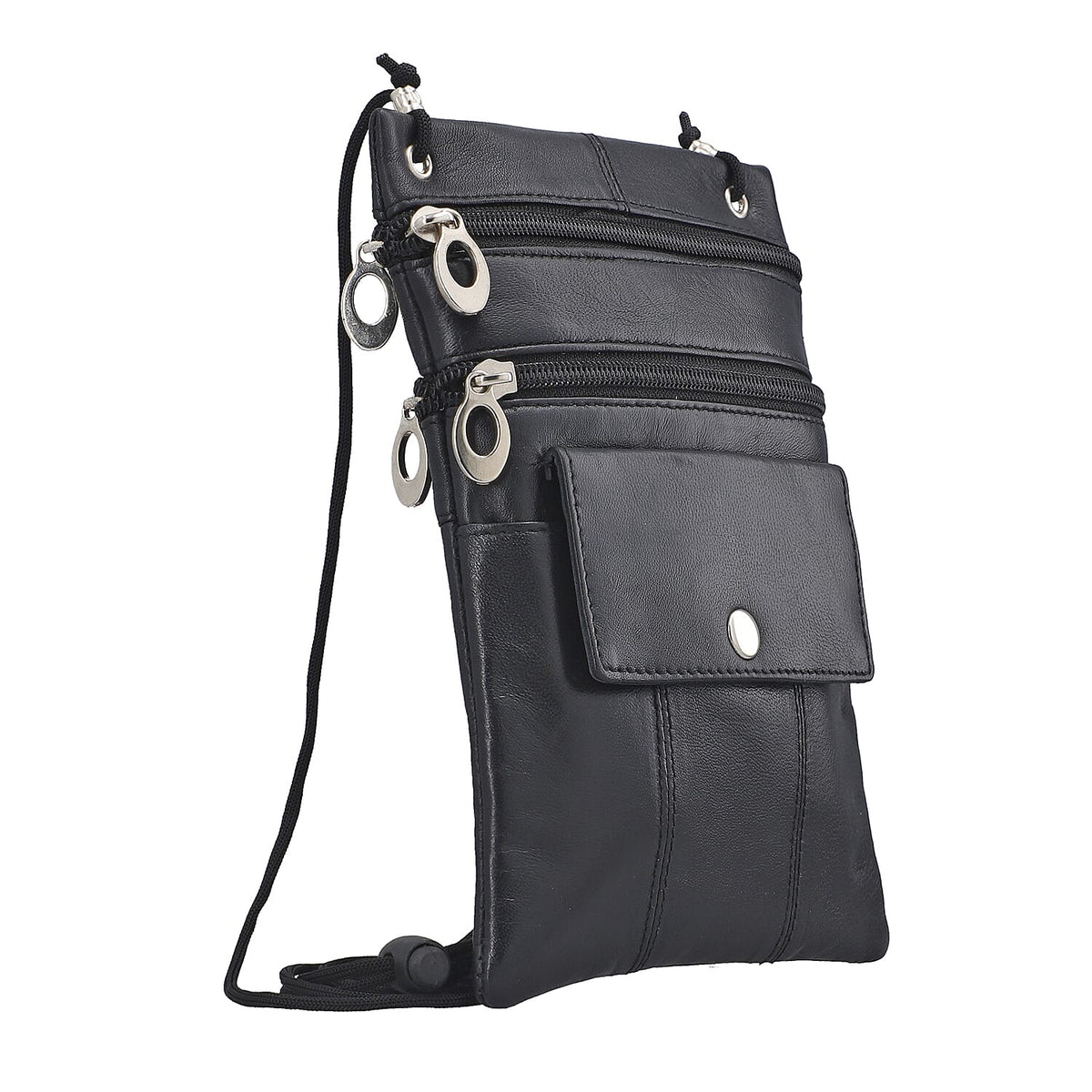 100% Genuine Leather Crossbody Bag - Black 7210703 4