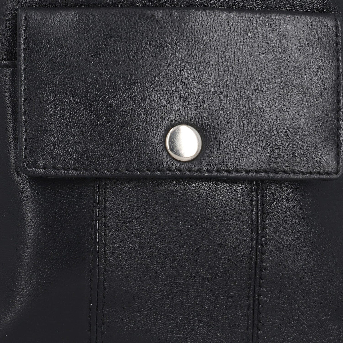 100% Genuine Leather Crossbody Bag - Black 7210703 7