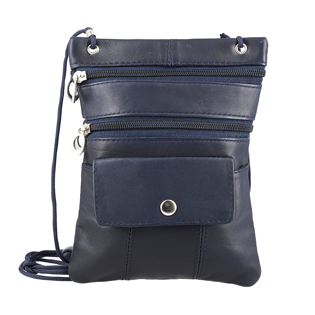 100% Genuine Leather Crossbody Bag - Navy 7210705 0