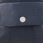 100% Genuine Leather Crossbody Bag - Navy