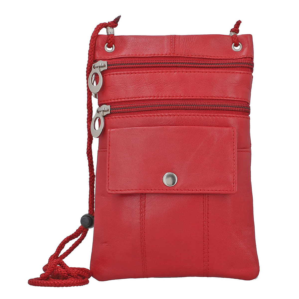 100% Genuine Leather Crossbody Bag - Red 7210704 0