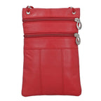 100% Genuine Leather Crossbody Bag - Red