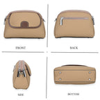Genuine Leather Sling Crossbody Bag With Adjustable Shoulder Strap - Khaki
