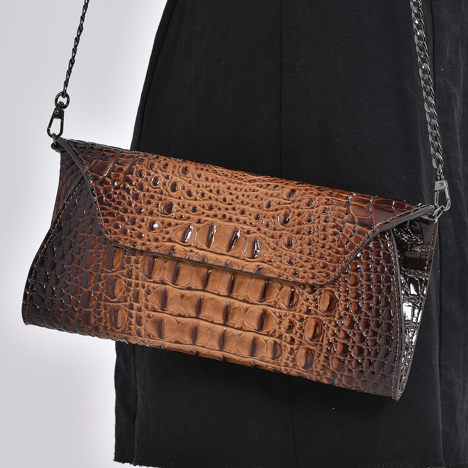 Genuine Leather Croc Skin Textured Crossbody Bag 7749515 2