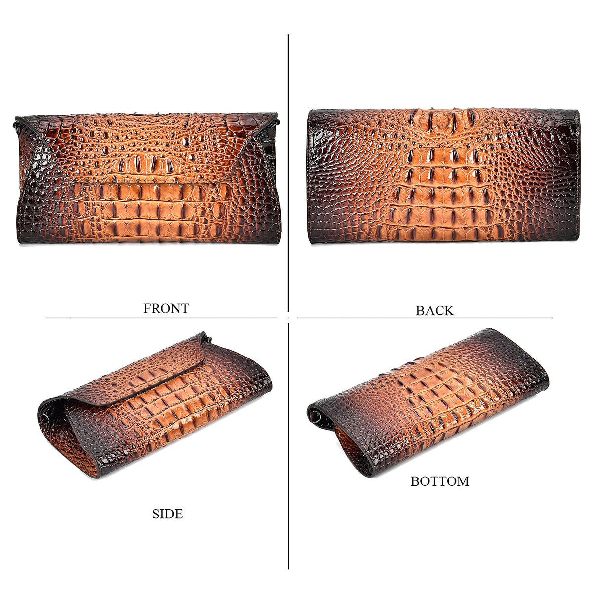 Genuine Leather Croc Skin Textured Crossbody Bag 7749515 3