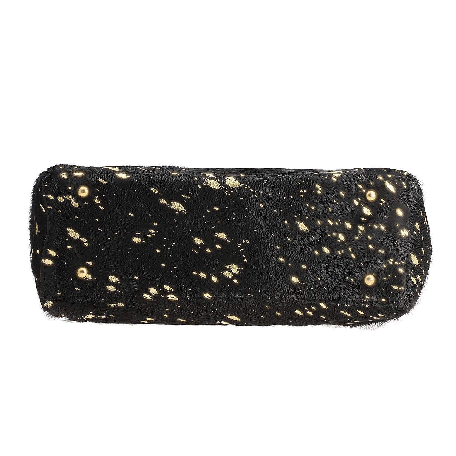 100% Genuine Leather Cowhide with Golden Foil Printing Crossbody Bag - Golden &amp; Black 7254174 5