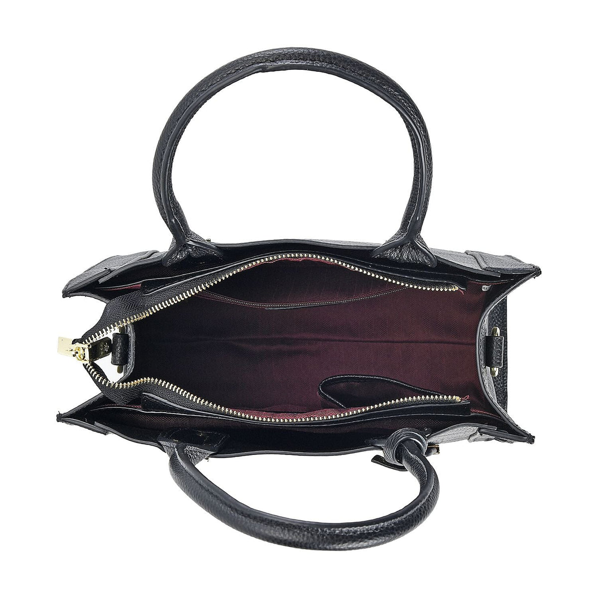 Genuine Leather Crocodile Embossed Crossbody Bag with Handle Drop - Black 7622962 5