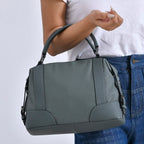 Leather Solid Crossbody Bag (Size 29x13x22 cm) - Green