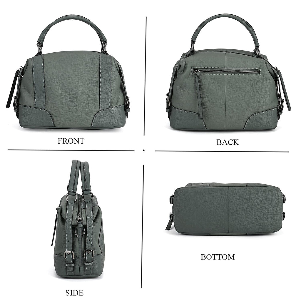 Leather Solid Crossbody Bag (Size 29x13x22 cm) - Green