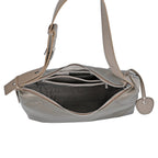 Leather Solid Crossbody Bag (Size 29x8x30 cm) - Metallic Grey