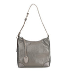 Leather Solid Crossbody Bag (Size 29x8x30 cm) - Metallic Grey