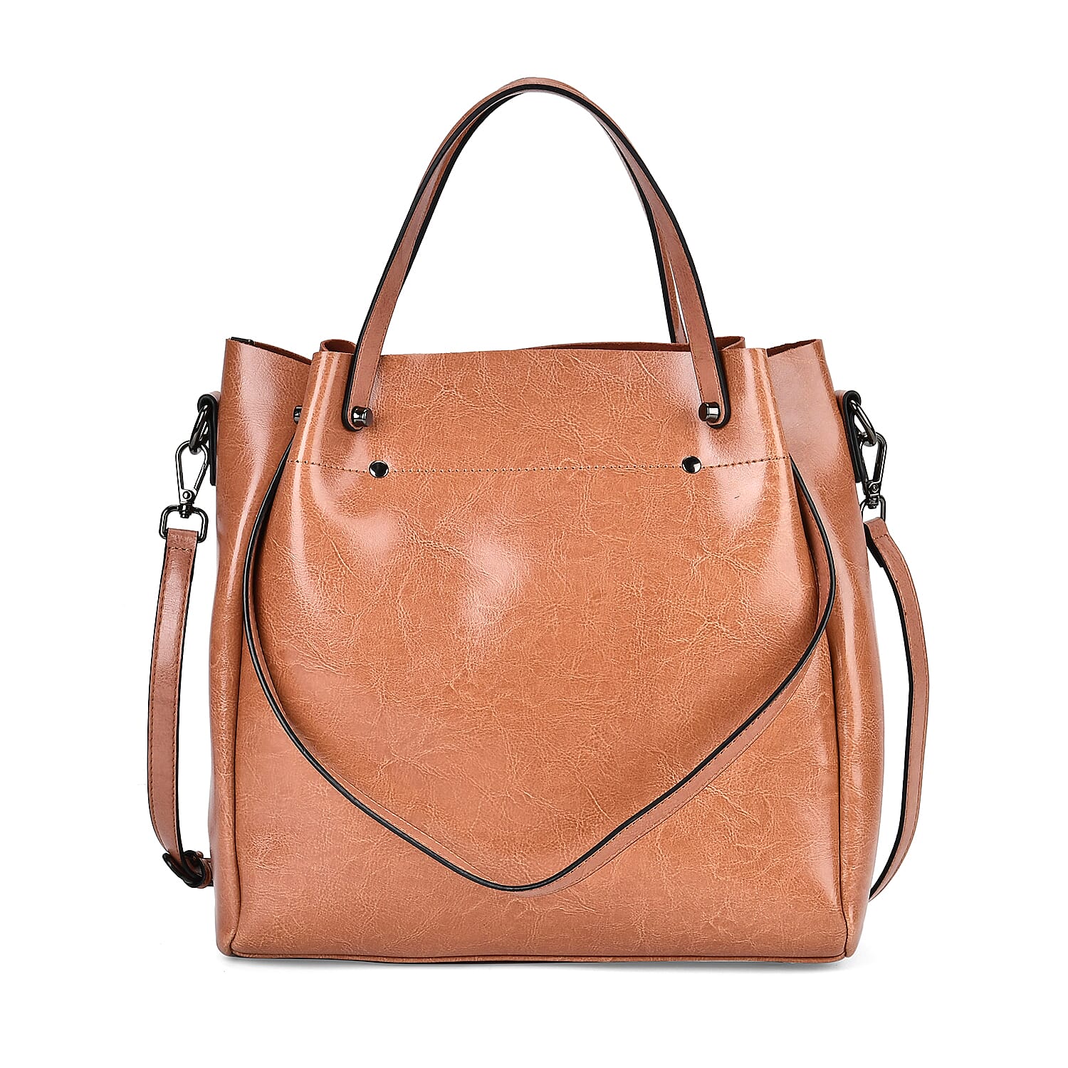 Genuine Leather Convertible Bag with Handle Drop and Detachable Long Strap 7722150 0