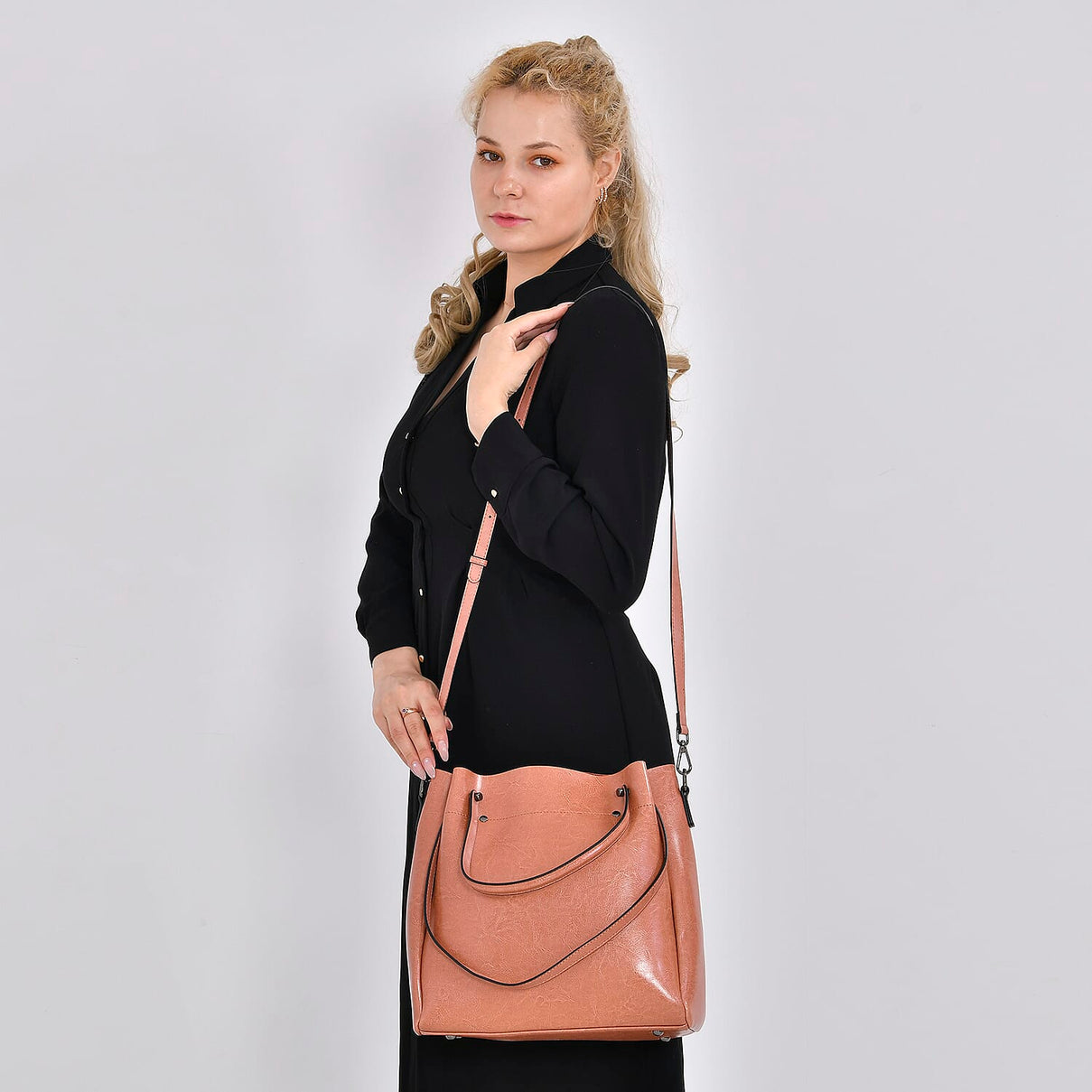 Genuine Leather Convertible Bag with Handle Drop and Detachable Long Strap 7722150 2
