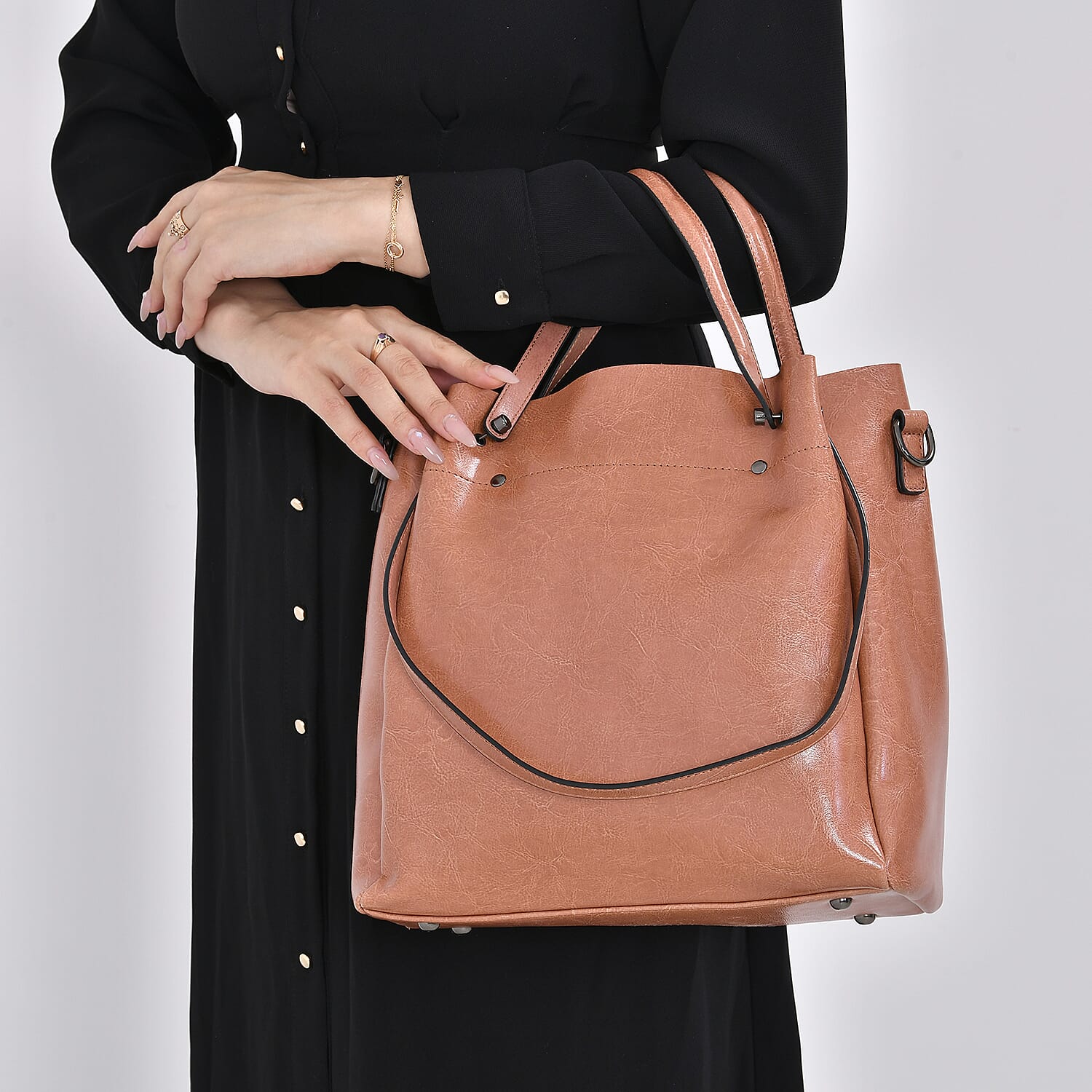 Genuine Leather Convertible Bag with Handle Drop and Detachable Long Strap 7722150 3