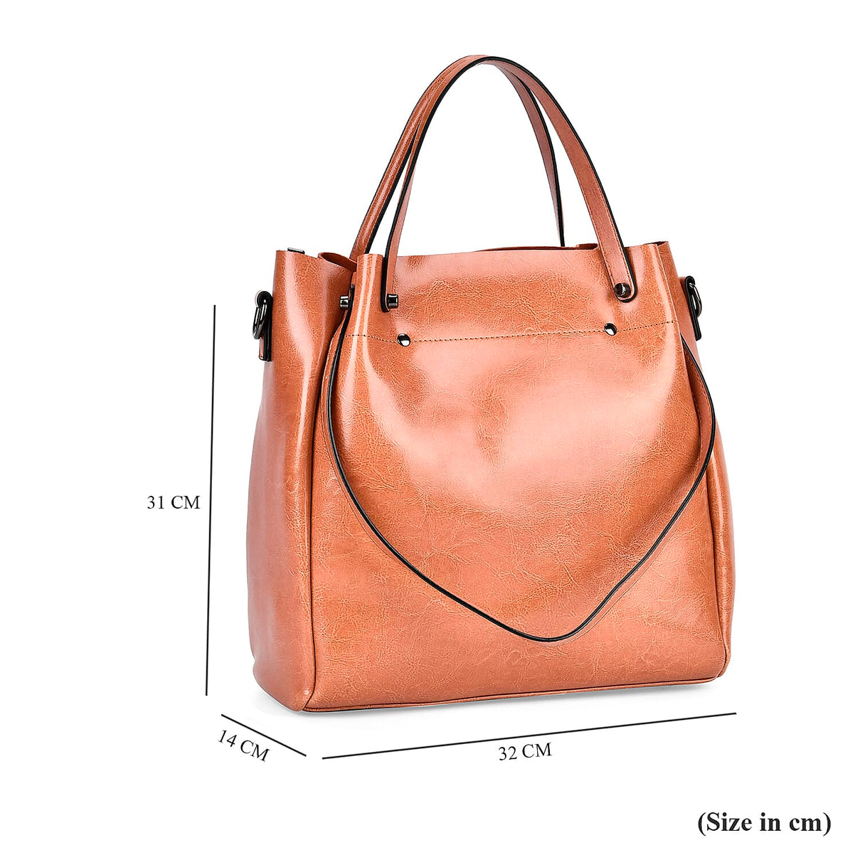 Genuine Leather Convertible Bag with Handle Drop and Detachable Long Strap 7722150 7