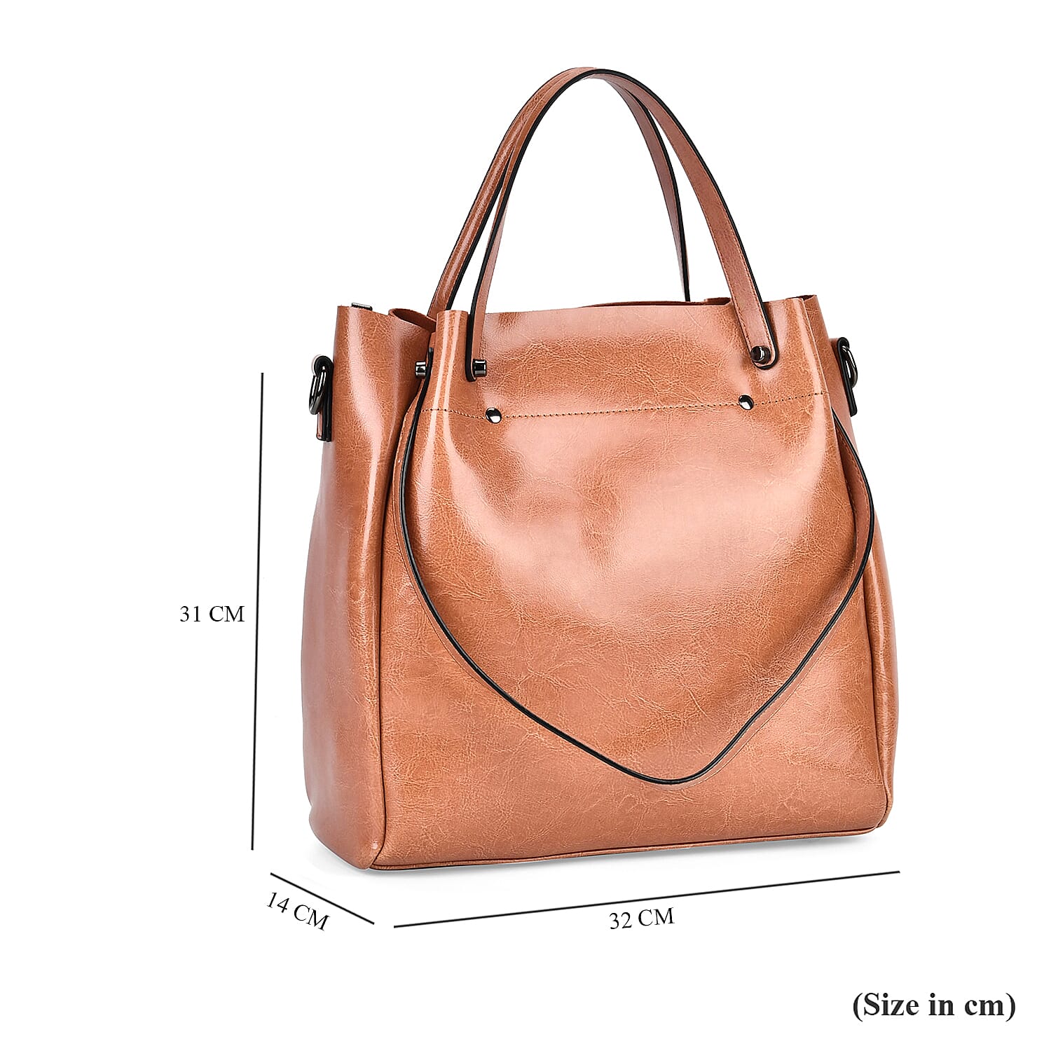Genuine Leather Convertible Bag with Handle Drop and Detachable Long Strap 7722150 7