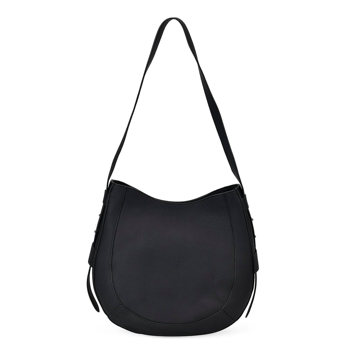 Genuine Leather Hobo Style Bag with Zipped Closure and Adjustable Shoulder Strap 7749448 0