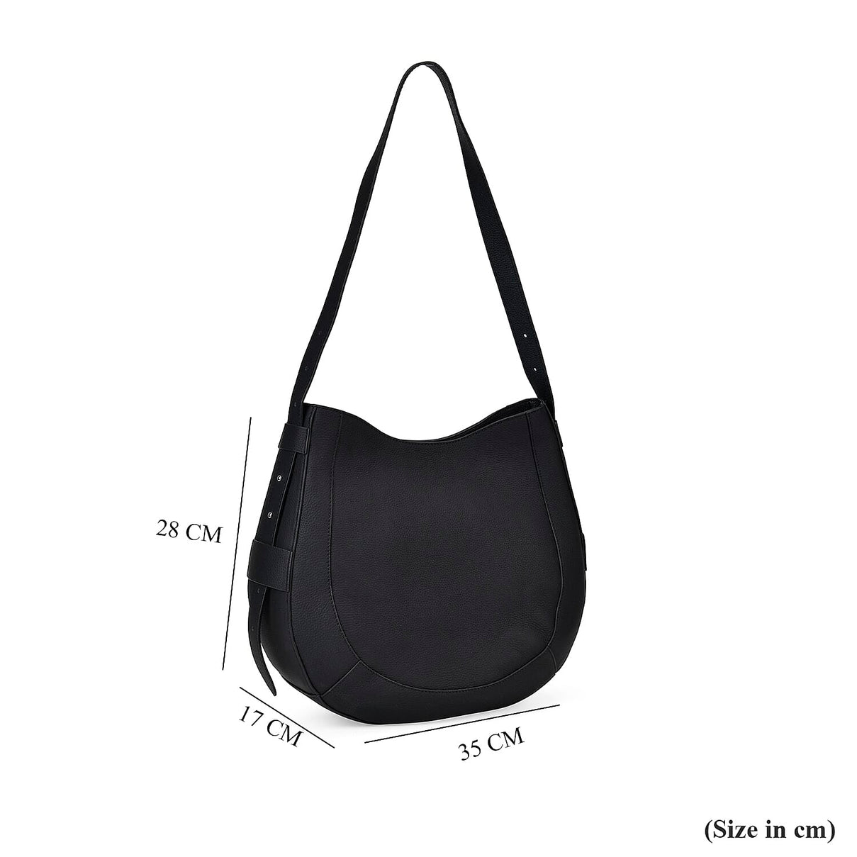 Genuine Leather Hobo Style Bag with Zipped Closure and Adjustable Shoulder Strap 7749448 4