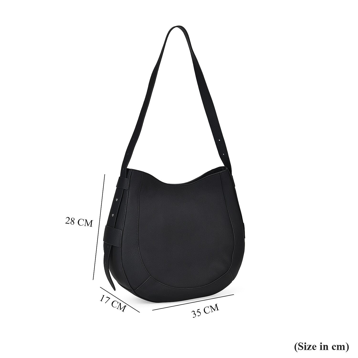 Genuine Leather Hobo Style Bag with Zipped Closure and Adjustable Shoulder Strap 7749448 4