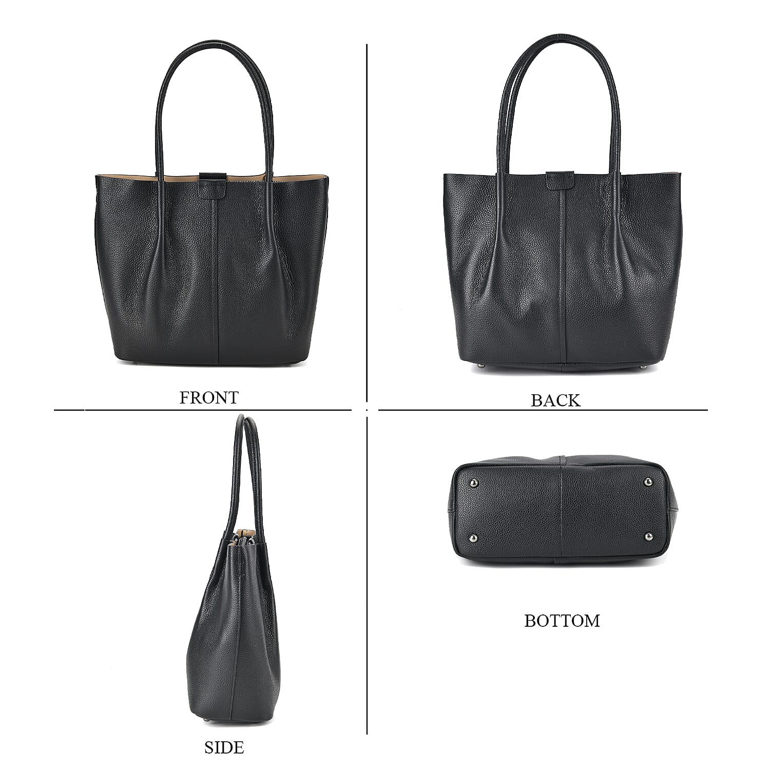 Genuine Leather Solid Tote Bag 7793113 4