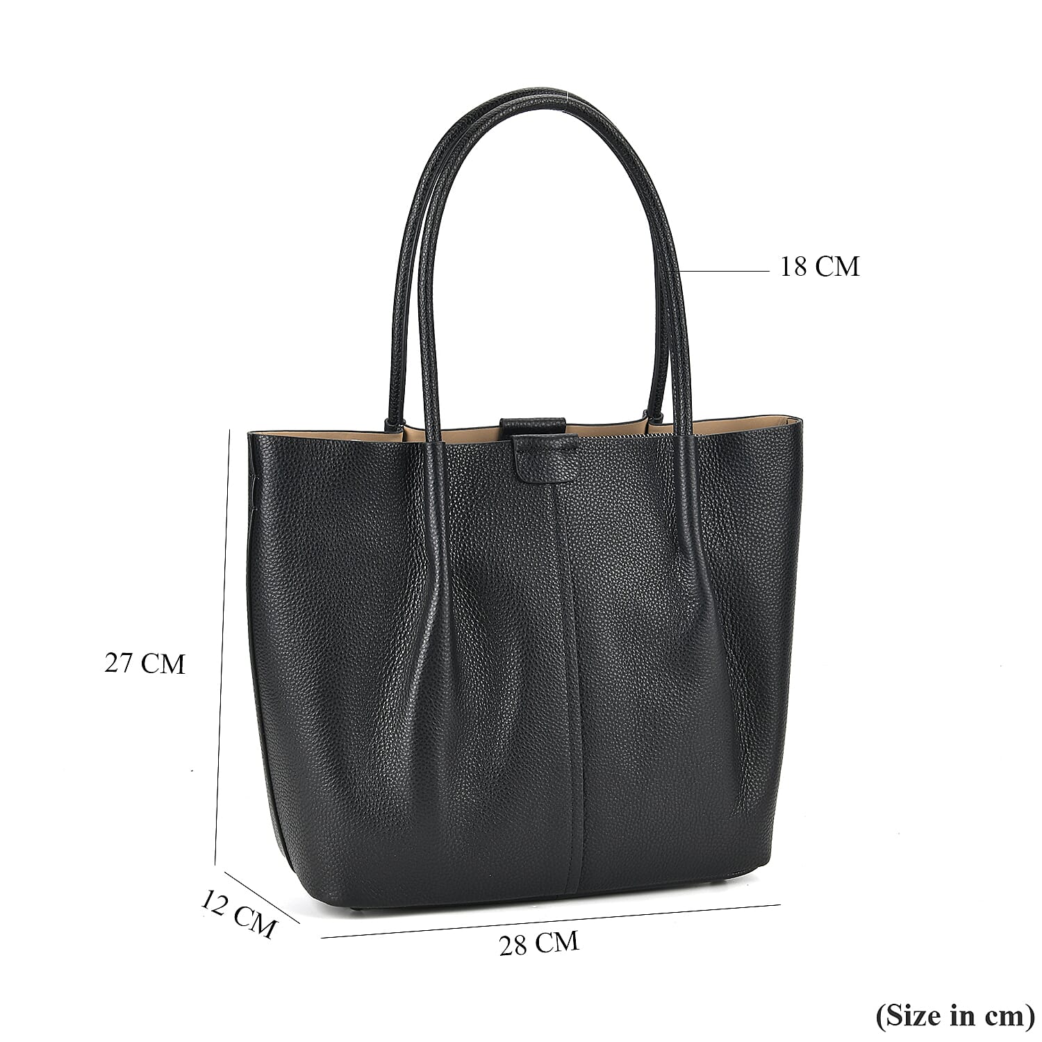 Genuine Leather Solid Tote Bag 7793113 7