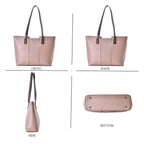 Hong Kong Closeout - 100% Genuine Leather Solid Tote Bag - Beige
