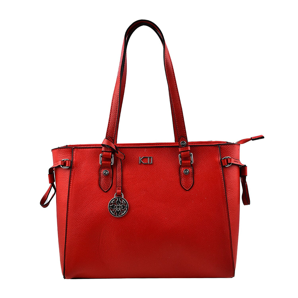 KTD by Kenzo Takada Leather Drawstring Tote Bag with Charm - Red 7514963 0