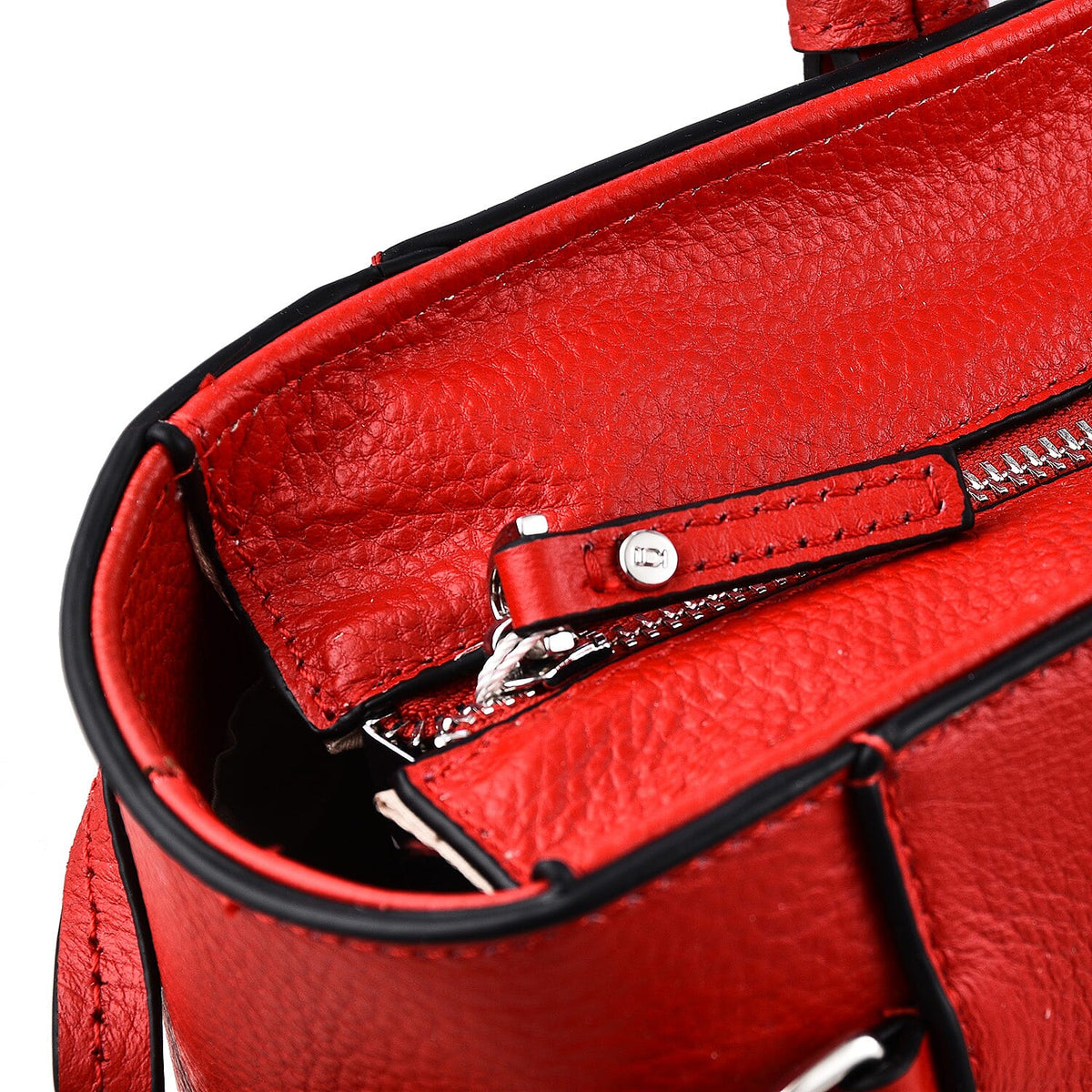 KTD by Kenzo Takada Leather Drawstring Tote Bag with Charm - Red 7514963 5