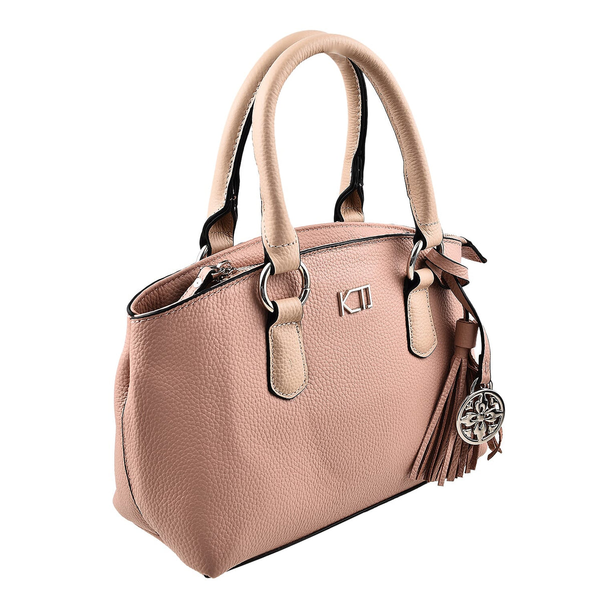 KTD by Kenzo Takada Leather Mini City Tote Bag with Top Handle &amp; Tassel Charm - Nude 7514941 1