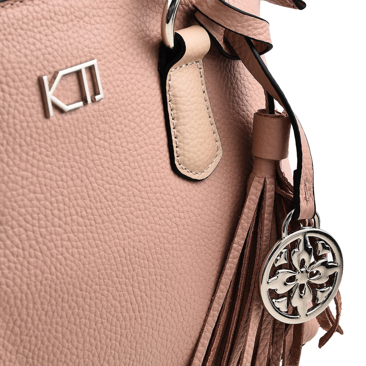 KTD by Kenzo Takada Leather Mini City Tote Bag with Top Handle &amp; Tassel Charm - Nude 7514941 3