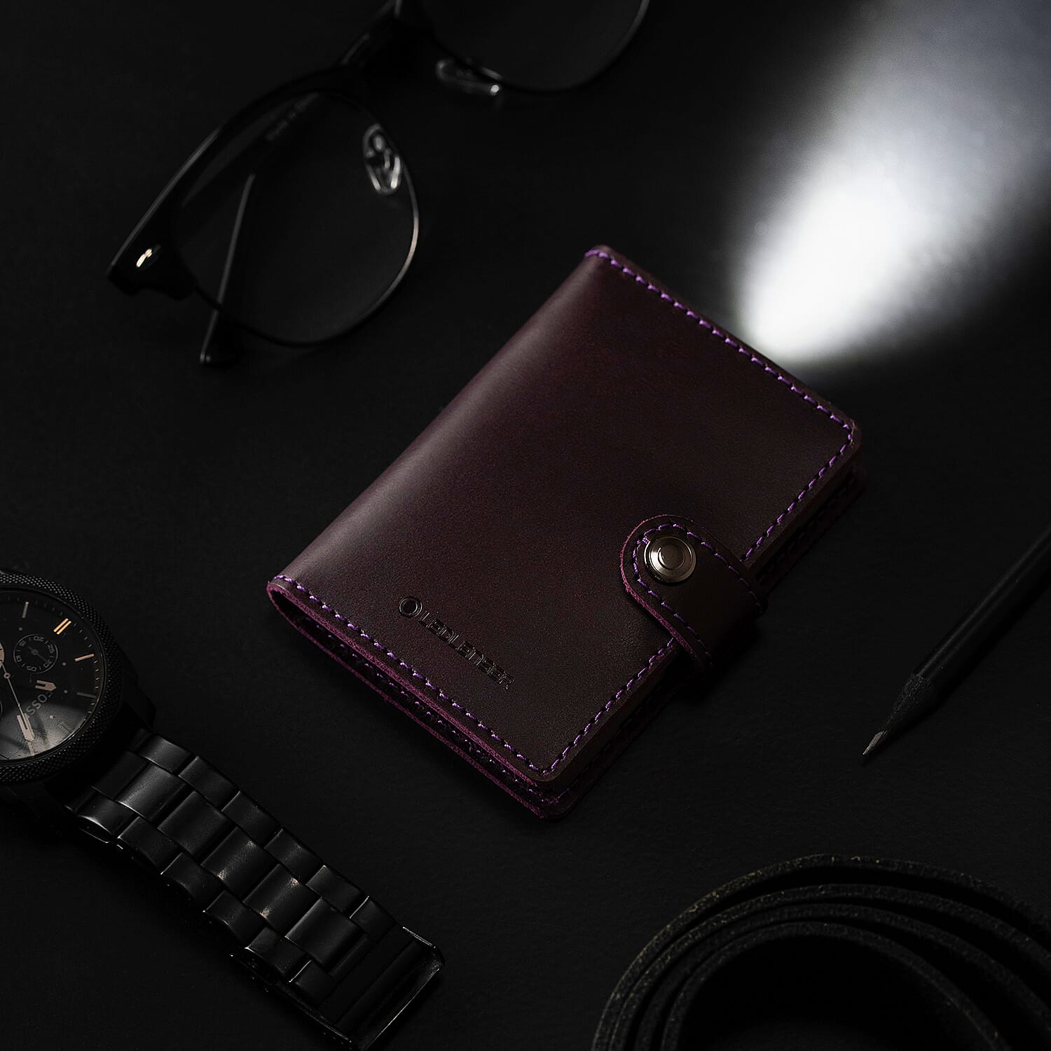 Ledlenser Lite Genuine Leather Wallet, Secure Card Holder, Flashlight With RFID Protection - Wine 7962886 1